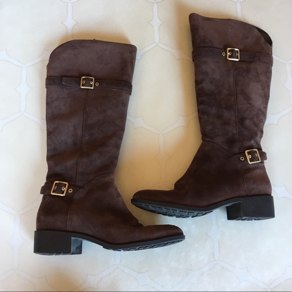 Cole Haan Suede Water Proof Boots Brown Gold 8.5